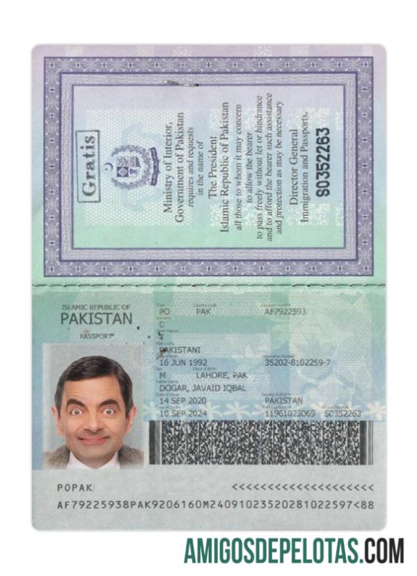 Passaporte do Paquistão 2020 presente baixar para verificação